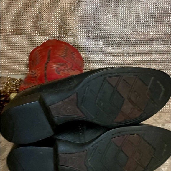 🔥🔥🔥Men’s Ariat RED Leather Cowboy Western Boots Sz 8D - Picture 5 of 7